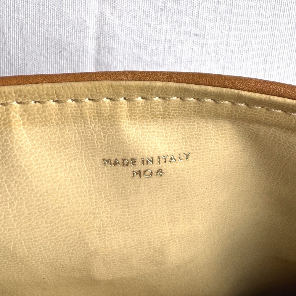 Vintage Celine Paris Triomphe Leather Chain Crossbody Tan Gold Hardware Flap - Picture 10 of 10